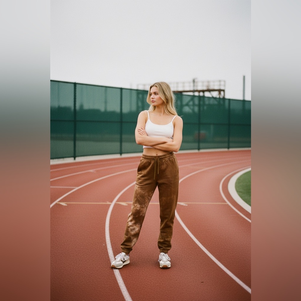 Brown Tie-Dye Jogger Pants